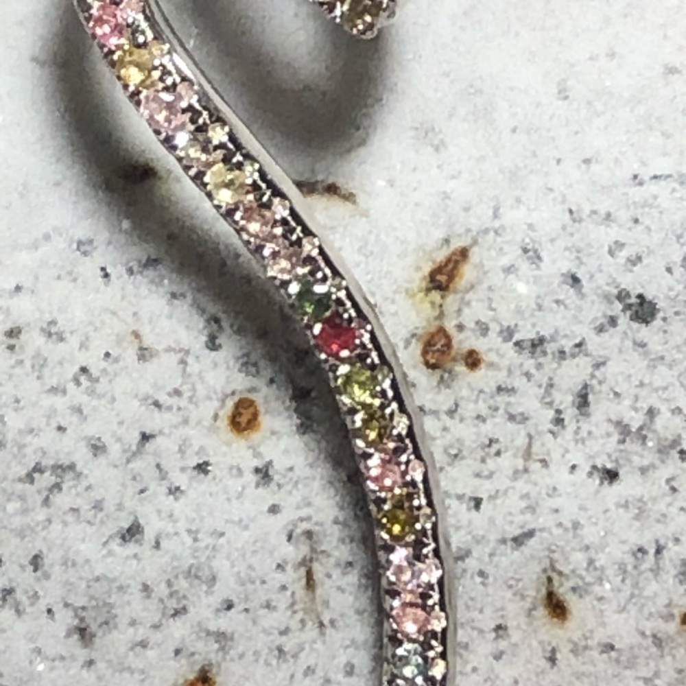 NWT Multi Tourmaline set in rhodium over sterling
